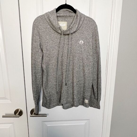 Straight Down Misty Top Sweater Grey Size S long sleeve waffle - Picture 5 of 10
